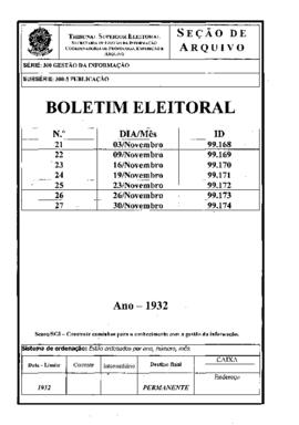 Boletim Eleitoral - Ano I,  nº 27